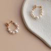 Nuevos Pendientes Versátiles de Perlas de Agua Dulce Naturales Estilo Chino para Mujer, Pendientes de Aro con Cuentas de Plata S925 para Verano, con un Toque de Lujo Ligero y de Alta Gama