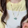 Collar Bohemio Marrón Vintage con Borlas, Estilo Étnico Hippie, Nicho 2026 Nueva Cadena para Suéter con Colgante de Mariposa