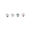Plata S925 Plata Lisa Incrustaciones de Circonita Anillo Pequeño de Plata Multicolor Espaciador Espaciador de Circonita Cuerda para Cuentas DIY Accesorios para Parejas