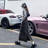 Falda Denim Suelta con Cordón Gris Combinable Verano Mujer 2024 Abertura Trasera Tooling Cintura Alta Adelgazante