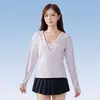 Chaqueta de Ropa con Protección Solar para Mujer, Corte Entallado, con Capucha, Ropa Deportiva para Correr y Fitness, Ropa de Protección Solar de Manga Larga para Correr por la Mañana, Gama Alta
