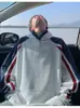 Sudadera con capucha Retro Americana para Hombre Primavera Otoño e Invierno Forro Polar Engrosada Marca de Tendencia Puntada Pesada Color de Contraste Chaqueta de Pareja