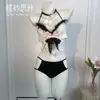 Mariposa Pensamientos Maravillosos Seda Sensual Lencería Sexy Puro Deseo Estilo Felpa Tres Piezas Juego de Rol Pasión Uniforme Set A322