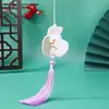 Festival de Medio Otoño Conejo de Jade Bordado Borla Flecos Colgante DIY Estilo Antiguo Hanfu Broche Decorativo Accesorios Colgante de Cintura Adorno Colgante