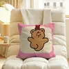 Cojín Lumbar de Oficina Rosa Oso Manzana Dibujo Animado Almohada Asiento para Siesta de Niñas Almohada Respaldo de Doble Uso Venta al por Mayor