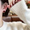 Pendientes Retro de Otoño e Invierno de Gama Alta con Estampado de Leopardo y Flor de Cuatro Hojas, Diseño de Nicho de Lujo Ligero, Pendientes Elegantes, Pendientes de Moda y Personalizados