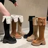 Botas Western de suela gruesa, reversibles, nuevas botas de jinete elásticas de moda Otoño/Invierno 2026, botas largas hasta la rodilla para mujer