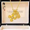 Tienda de oro con collar de oro antiguo mortero valiente colgante de diamante cruz cadena para clavícula femenina plegada venta al por mayor
