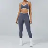 Conjunto de Calça Legging de Yoga Transfronteiriço Roupas Esportivas para Corrida ao Ar Livre Fitness Costas com Tiras Bonitas Fabricante de Roupas Esportivas Venda por Atacado