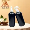 Garrafa Pet Redonda de Ombro Inclinado 500ml, Garrafa Plástica para Agente de Limpeza, Garrafa Plástica Transparente de Grau Alimentício, Garrafa de Embalagem Universal para Bebidas