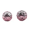 Plata S925 Bola Hueca Moneda de Cobre Cuenta Redonda Cuenta Espaciadora Passepartout Agujero Horizontal Cuenta Redonda Pulsera DIY Accesorios