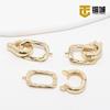 Hebilla para collar de perlas de oro de 18 quilates cobre plateado oro real pulsera de jade cuadrado cóncavo universal redondo hebilla diy doble fila