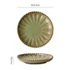 Plato de Cerámica Horneada Vintage Estilo Occidental para Bistec con Puntos de Perla, Plato Personalizado para Presentación de Postres y Repostería, Plato de Cerámica para Postre, Plato para el Té de la Tarde
