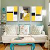 Pintura decorativa abstracta nórdica de fábrica minimalista geométrica mural para pared de fondo de sofá triple para sala de estar pintura colgante al por mayor