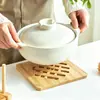 Tapete isolante térmico de bambu, jogo americano para mesa de jantar, vazado, antiderrapante, à prova d'água, à prova de óleo, base anti-queimadura para panelas, base para tigelas, base para caçarolas, atacado e feito sob medida