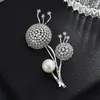Nuevo elegante broche de diente de león de circón de alta calidad para mujer, accesorio de solapa para abrigo, pin para traje, venta al por mayor de fábrica