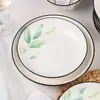 Platos de 7/8 pulgadas, 10 Piezas, Plato para Servir para Uso Doméstico, Nuevo Estilo 2025, Plato de Cena de Cerámica, Plato para Cocinar Atractivo, Plato Hondo