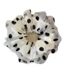 Goma para el pelo de lunares de doble capa, Accesorio para el pelo de organza para mujer, Cuerda para el pelo elegante tipo red, Estilo perezoso para coleta