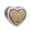 Panjia Nuevo Caliente Oro y Plata Pedrería Amor Trébol de Cuatro Hojas Pato Amarillo Corona Accesorios para Joyería DIY con Cuentas Mano