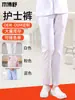 Pantalones de enfermera de algodón poliéster cintura elástica blanco azul pantalones de trabajo para hombre cintura gruesa delgada versión grande pantalones de doctor mujer