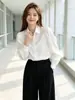 Camisa de Manga Larga de Color Sólido para Mujer Otoño 2026 Nuevo Estilo Temperamento Camisa de Manga Larga para el Trabajo Moda Petite Top Versátil