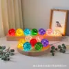 Luz de Noche Cielo Estrellado Colorido con Grietas de Hielo Transfronteriza Bola de Cristal de Vidrio Brillante Lámpara de Atmósfera Creativa para Escritorio Hogareño Adorno
