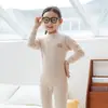 Conjunto de ropa interior térmica de otoño para niños, pijama infantil suave y cómodo, conjunto de ropa interior térmica de algodón puro para niñas, adecuado para niños pequeños y estudiantes