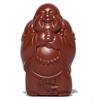 Venta al por mayor Yixing hecho a mano mineral en bruto túnica roja arena púrpura mascota de té figura escultura Buda Maitreya adornos pequeños para mesa de té en casa
