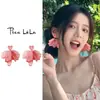 Aretes de Flor Coloridos con un Diseño Elegante, Aretes Largos y Elegantes, Colgantes de Oreja Lindos y Dulces, Aretes de Verano para la Playa