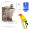 Comederos para Pájaros Acrílicos Sin Desorden Alimentador Automático para Loro Bebedero Contenedor de Comida Para Percha Periquito Periquitos Accesorios para Jaula de Pájaros