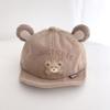 Gorro de bebé otoño e invierno coreano grueso niños y niñas lindo oso cálido pana bebé bebé suave visera niños
