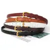 Nuevo Cinturón Fino de Imitación de Cuero para Mujer Hebilla de Pin Bronce Moda Decorativo Cinturón para Pantalones Casual Versátil Cinturón para Jeans