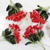 Simulação Galho de Frutos Vermelhos Sete Ramos Flor Atacado Decoração de Flores de Natal Ano Novo Casa Exterior Suprimentos Festivos