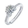 Anillo de diamantes de imitación con ocho corazones y ocho flechas para mujer, anillo de bodas clásico de seis garras de 1 quilate, anillo de diamantes de fábrica en stock al por mayor