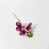 Flor Artificial Transfronteriza, Orquídea Mariposa de Tallo Único con Tres Flores Pequeñas, Textura de Película 3D, Decoración Floral para Mesa de Comedor, Materiales para Arreglos Florales de Jardinería