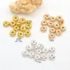 Cuentas Cilindro de Oro de 18K Cuentas Espaciadoras de Engranaje Cuentas de Transferencia Espaciador Cuerda Trenzada DIY Pulsera con Cuentas Accesorios de Joyería Accesorios Venta al por Mayor