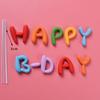 Adornos de Letras Inglesas Popular en Internet ins Pegamento Suave Colorido happybirthday Adornos de Velas Decoración de Postre para Pastel