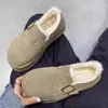 Botas de Neve Grossas com Veludo Femininas 2026 Estilo Quente de Inverno Sapatos Birkenstock Fáceis de Calçar Versáteis Quentes Aumentadores de Altura Sapatos de Algodão