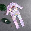 Verão 2025 Novo Roupa de Banho Infantil Calças de Manga Longa Proteção Solar Roupa de Banho para Meninas Desenho Animado Meninas