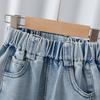 Shorts de mezclilla para niño Verano 2025 Nuevo Moderno Pantalones Capri para niños Delgados Estilo callejero Shorts de media pierna para niño pequeño