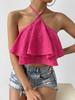 AliExpress Comercio Exterior para Mujer Europeo y Americano Sexy Chica Picante Chaleco Verano Diseño Sin Espalda Nicho Top Sin Mangas