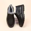Sapatos de algodão com forro de fleece, espessados, para homens, calçados de inverno modernos e casuais, antiderrapantes, impermeáveis, design de calçar fácil, botas de neve quentes