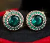 Pendientes de Botón Redondos Full Diamond con Textura Estilo Hong Kong, Estilo Nuevo Transfronterizo Tangjia para Mujer, Pendientes Redondos Huecos de Alta Gama Europeos y Americanos con Diseño Único e Innovador