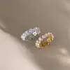 Anillos Estilo Europeo y Americano Wanxing Acero Inoxidable Chapado en Oro de 18 Quilates Joyería de Circonita Estilo Clásico Transfronterizo Anillos de Lujo Ligero de Nicho Venta al por Mayor