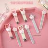 Cortauñas con Forma de Corazón y Garra de Dibujos Animados Lindos, Limpiador de Oídos, Lima de Uñas, Tijeras para Uñas, Set de Cortauñas Mini Portátil para Niñas