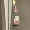Pingente de Alça de Celular Coelho Miffy com Laço Desenho Animado Fofo, Estilo Menina, Pingente para Bolsa de Estudante Estojo de Lápis Ccd Presente