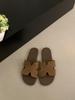 Sandalias Planas de Lino Estilo Francés para Mujer, Calzado de Verano para Exteriores, Nuevo Modelo 2025, Estilo Vacacional, Sandalias Suaves de Playa