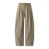 Calça Casual Muqiu Masculina Estilo Old Money Relaxado, Calça Larga Reta Vintage para o Dia a Dia