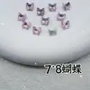 Acessórios Populares para Nail Art Alta Qualidade Base Pontiaguda Rosa Flor de Cerejeira Rosa Super Brilhante Coração Torto Retangular Adesivos para Unhas Atacado
