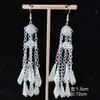 Estilo Étnico Guizhou Retro Pendientes Largos con Borlas Exagerados Miao Hechos a Mano Pendientes de Plata Pendientes Elegantes Versátiles Pendientes de Madera